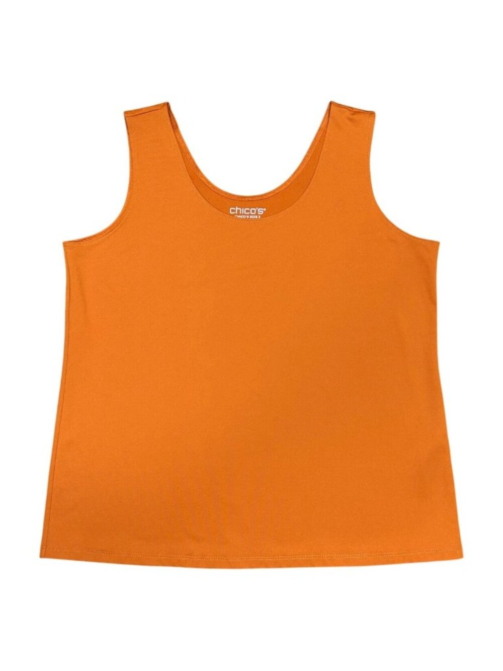 Chicos Burnt Orange Sleeveless Tank Top Nylon Blend Size 3 Women's XL